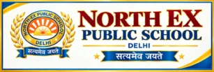 NORTH EX PUBLIC SCHOOL LOGO WITH GOLDEN LEAVES